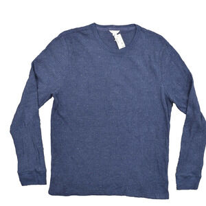 NEW Aeropostale Men's Size 2XL Pullover Sweater Crew Neck Thermal Cotton Blue